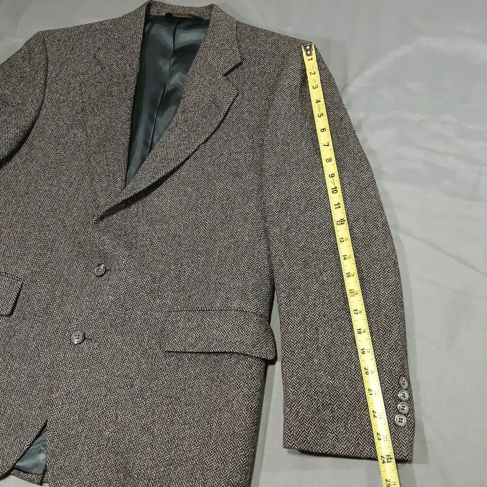Vtg Jos A Bank Mens 41R 41 Regular Flecked Tweed Wool Sport Coat Dark Academia